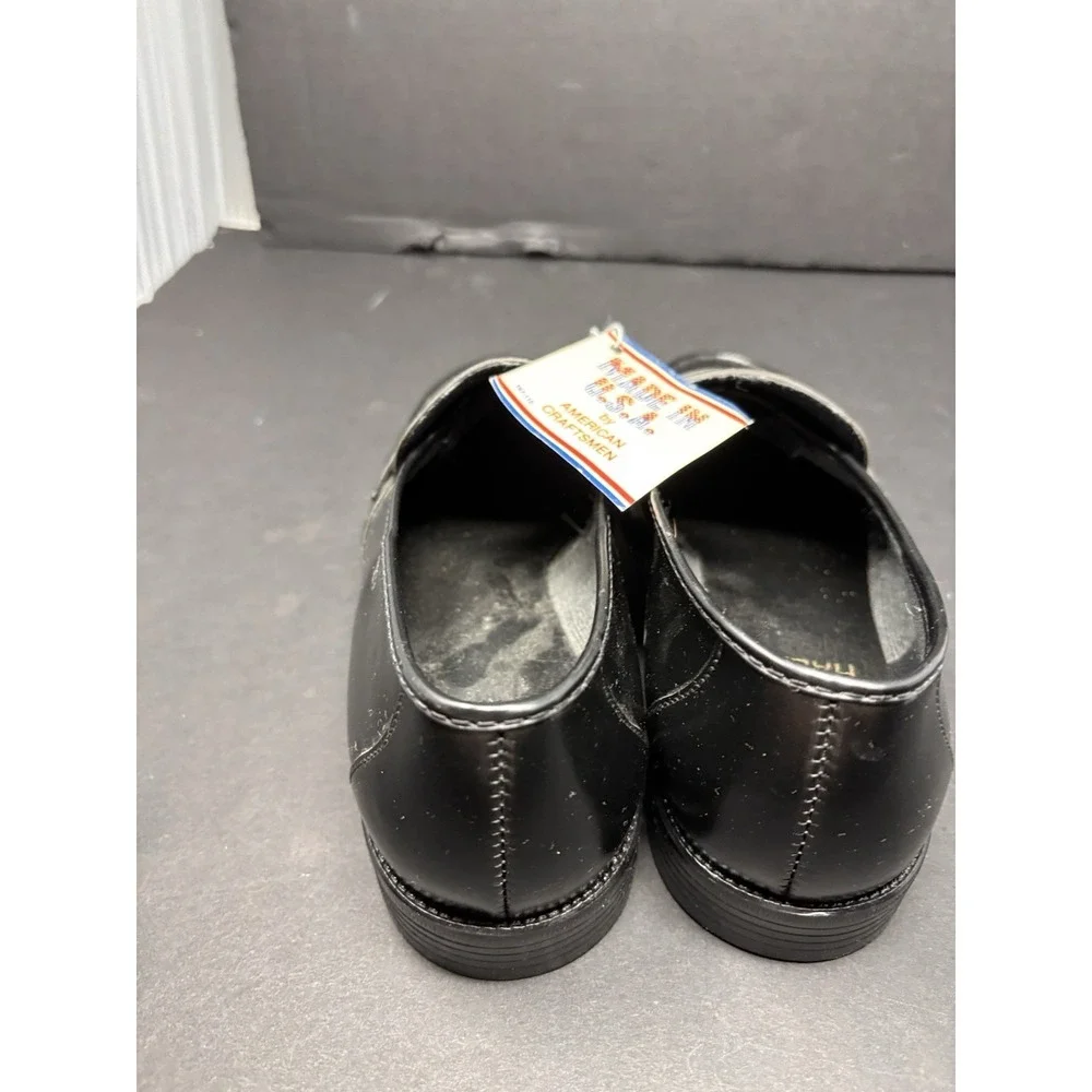 HABAND Men's Vintage Black Slip On Dress Shoes, Size 8.5D